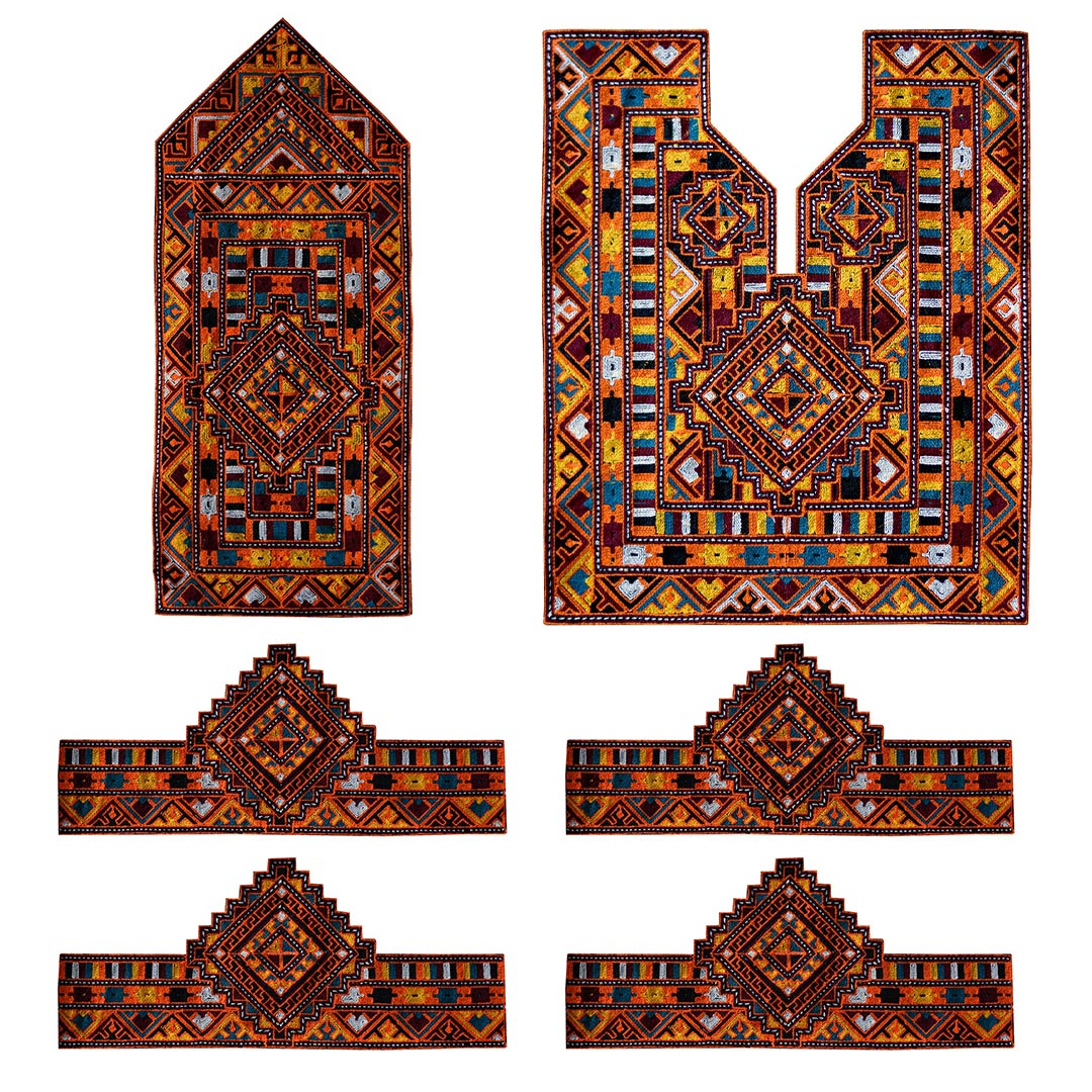 پارچه سوزن دوزی مدل GLD-3021 مجموعه 6 عددی