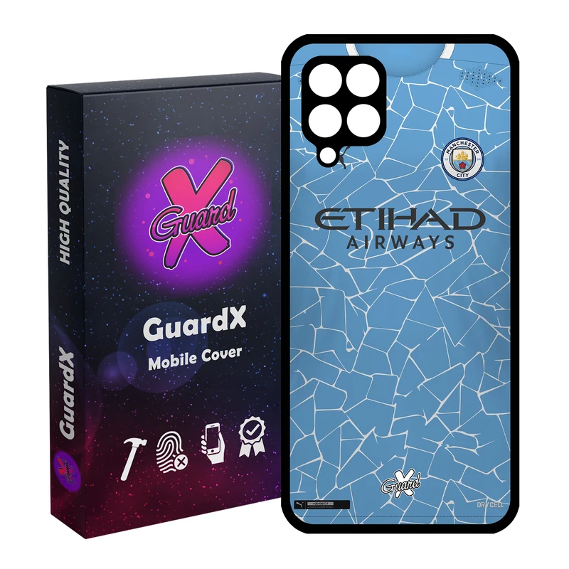 کاور گارد ایکس طرح Manchester City مدل Glass10249 مناسب برای گوشی موبایل سامسونگ Galaxy A12