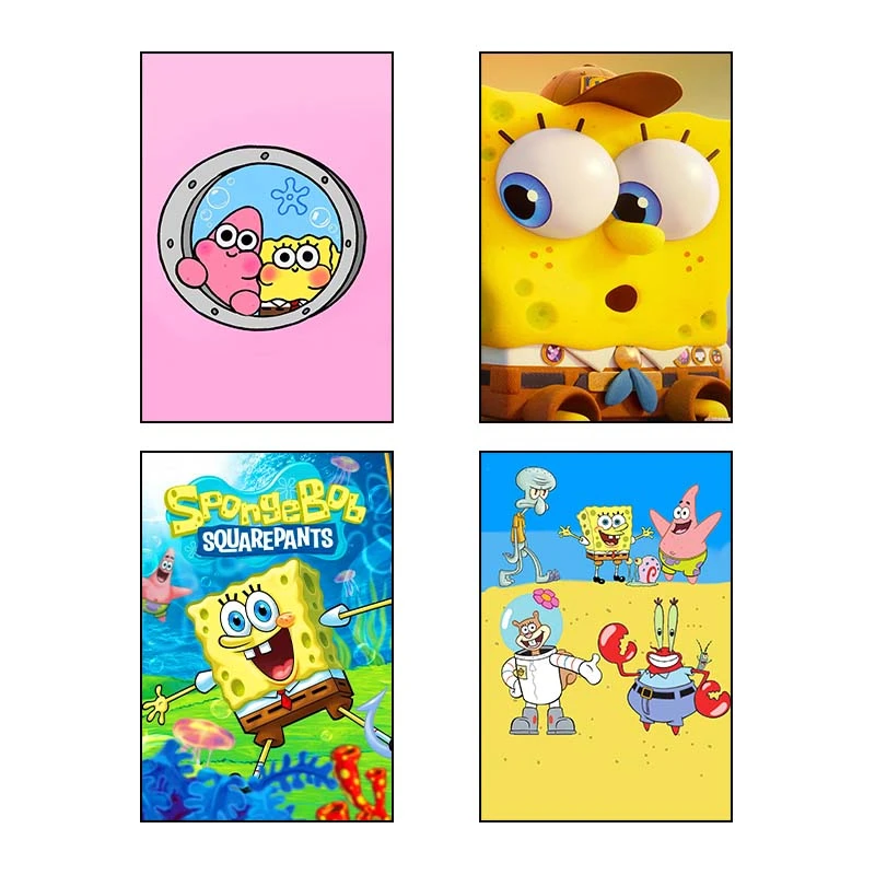 تابلو شاسي کارنيکا طرح باب اسفنجی spong bob کد 10628 مجموعه 4 عددی