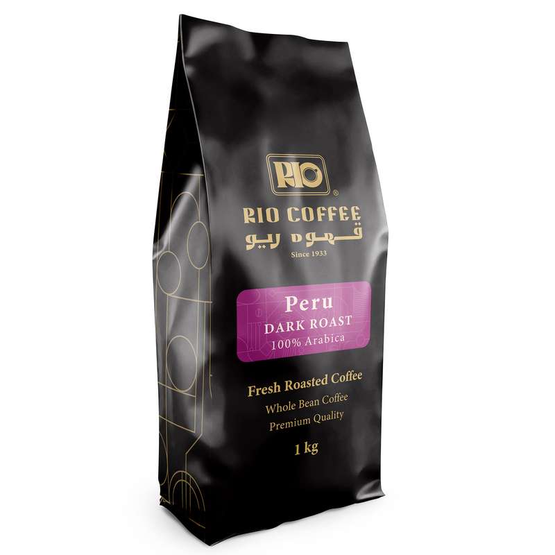 دانه قهوه پرو دارک %100 عربیکا ریو - 1 کیلوگرم