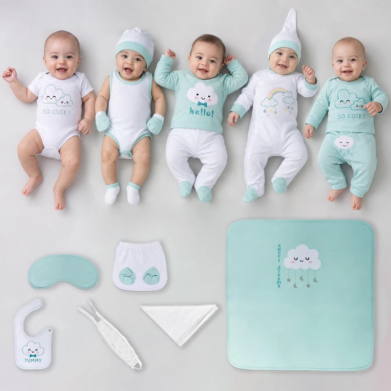 ست 19 تکه لباس نوزادی آمورا مدل baby Cloud
