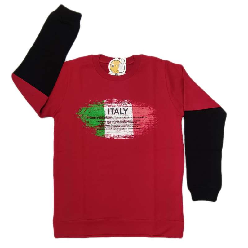 سویشرت پسرانه مدل ایتالیا 0110 رنگ قرمز