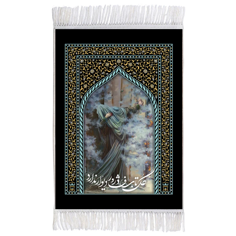 فرش ماشینی دیوارکوب اطلس آبی مدل گل تاب فشار در و دیوار ندارد T4234 