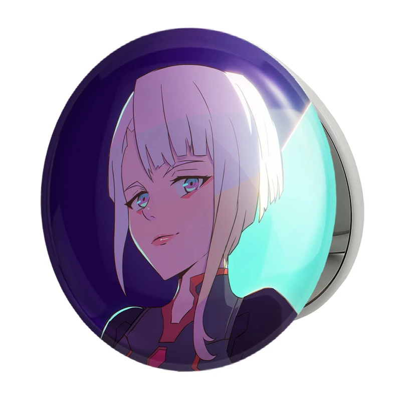 آینه جیبی خندالو طرح لوسی انیمه سایبرپانک مدل تاشو کد 23989 