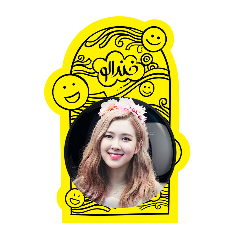 آینه جیبی خندالو مدل رزی گروه بلک پینک Black Pink  کد 3106