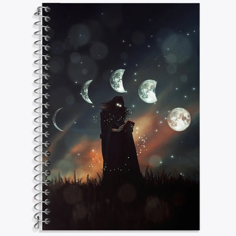 دفتر زبان 50 برگ خندالو مدل دو خط طرح ماه (Moon) کد F1067