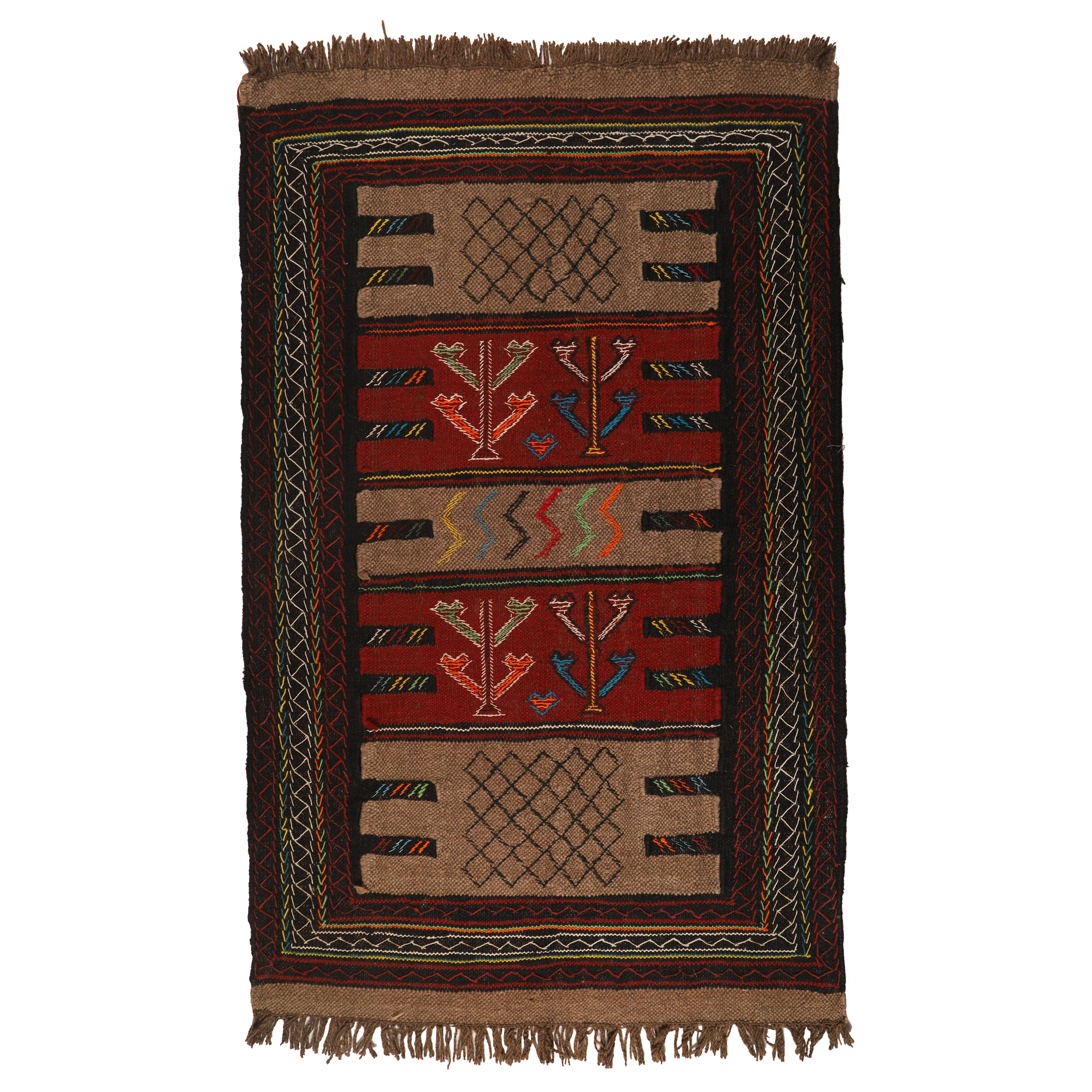 گلیم دستبافت دومتری طرح سفره کردی کد 140528