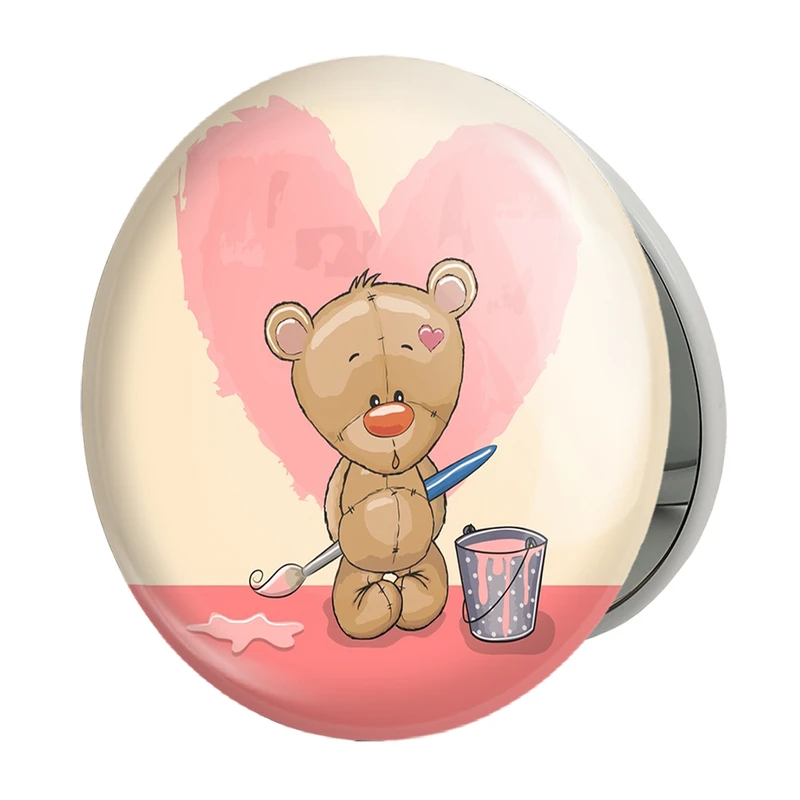 آینه جیبی خندالو طرح عاشقانه مدل تاشو کد 1872 