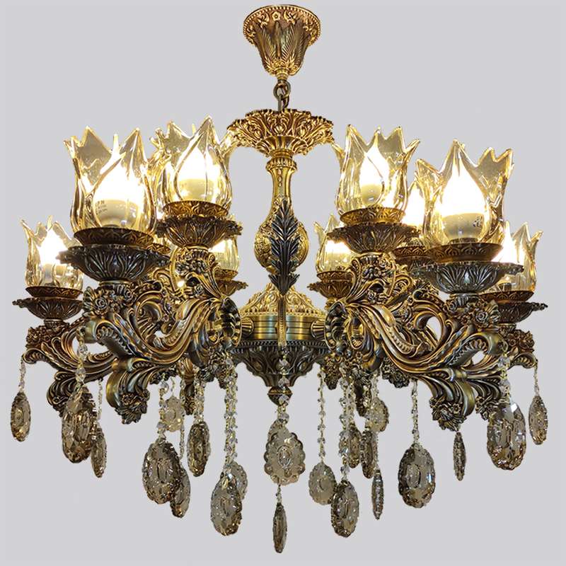 لوستر 12 شعله مدل رز