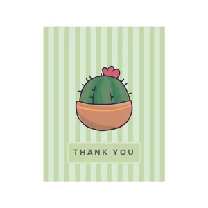 ابزار کادویی مدل تگ آویز Thank You طرح کاکتوس بسته 5 عددی