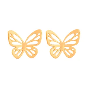 تخفیف گوشواره میخی طلا 18 عیار زنانه نیکان گلد مدل پروانه کد NK207