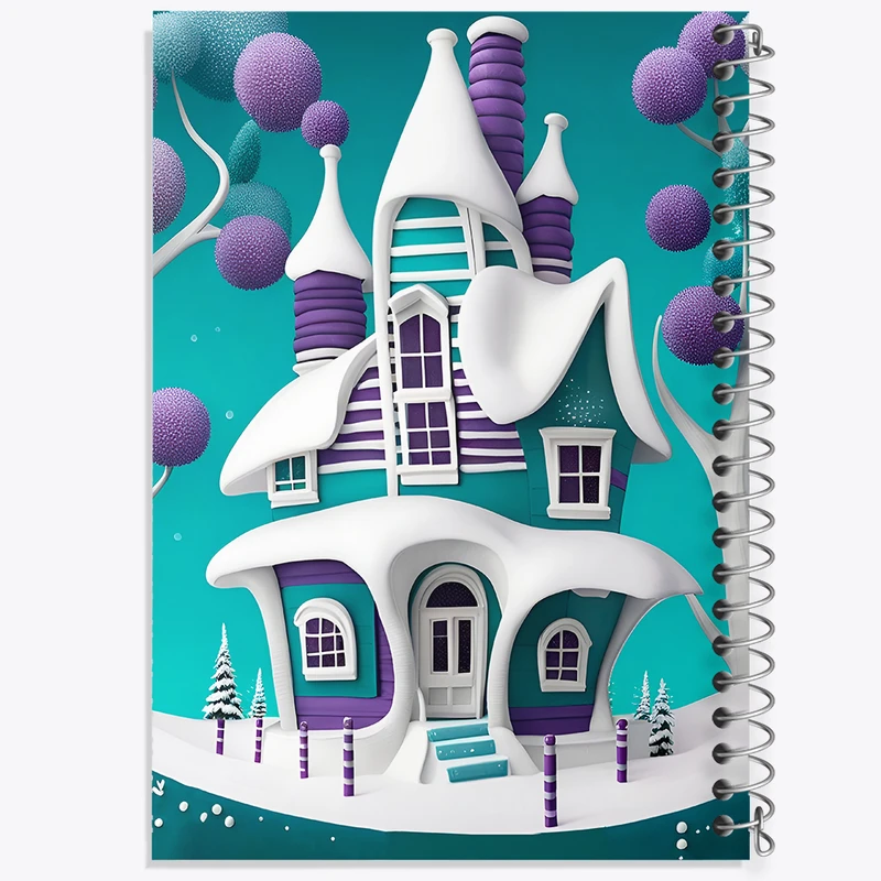 دفتر شطرنجی 50 برگ خندالو طرح خانه ی برفی کد F5941