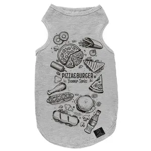 لباس سگ و گربه 27 طرح Pizza & Burger کد MH267 سایز XL