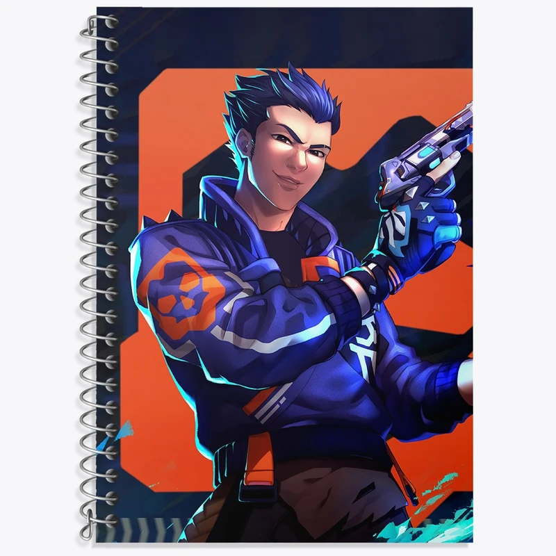 دفتر زبان 50 برگ خندالو مدل دو خط طرح بازی ولورانت (Valorant) کد 33114