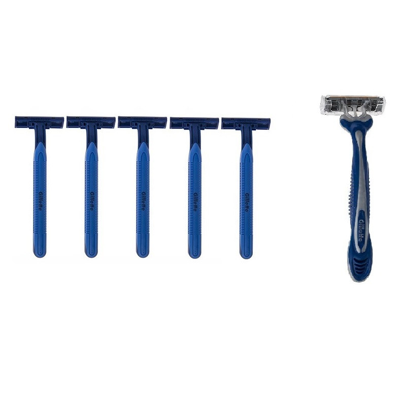 خود تراش ژیلت مدل Blue 2 بسته 5 عددی به همراه خود تراش مدل Blue 3 خود تراش ژیلت مدل Blue 2 بسته 5 عددی به همراه خود تراش مدل Blue 3