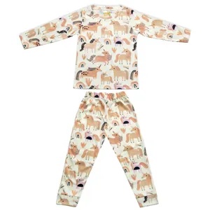 ست تی شرت آستین بلند و شلوار دخترانه مدل یونیکورن