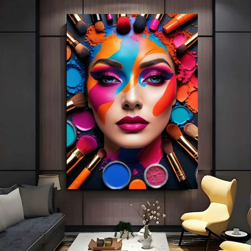 پوستر طرح آرایشگاه زنانه مدل آرایش صورت کد FP106357