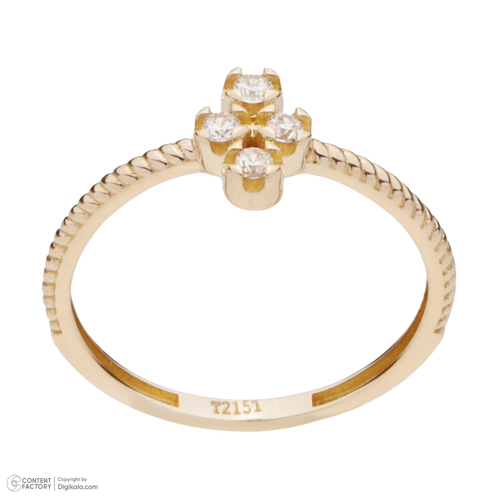 انگشتر طلا کم اجرت 18 عیار زنانه حانیه مدل مینیمال - - 2