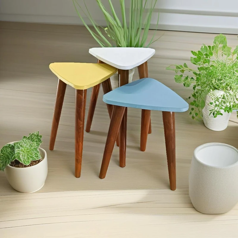 میز عسلی مدل لاین 324 کد 86 مجموعه سه عددی 