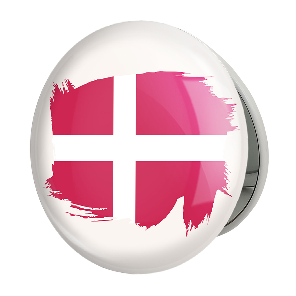 آینه جیبی خندالو طرح پرچم دانمارک مدل تاشو کد 20660 