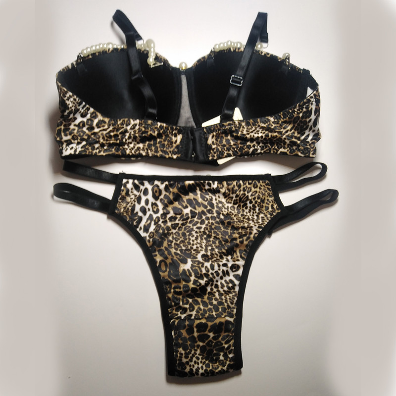 ست شورت و سوتین زنانه مدل مرواریدی اسفنجی بند متحرک کد 00108