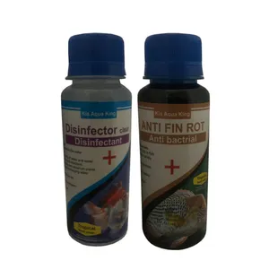 محلول ضد پوسیدگی دم و باله ماهی مدل DZ-120 حجم 120 میلی لیتر به همراه محلول ضد عفونی کننده آب آکواریوم