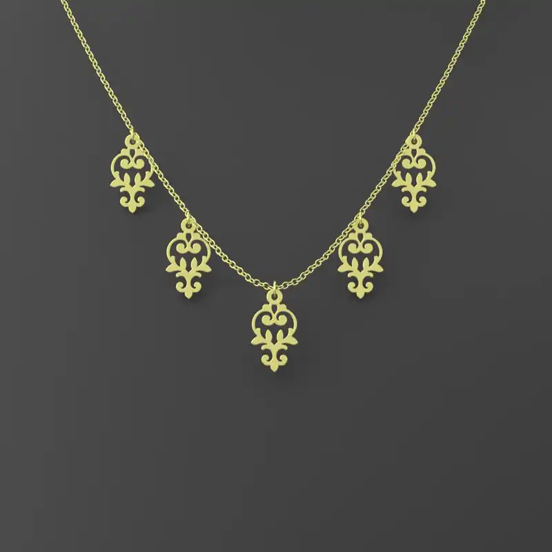 گردنبند طلا 18 عیار زنانه مدوپد مدل اسلیمی کد RNA15287