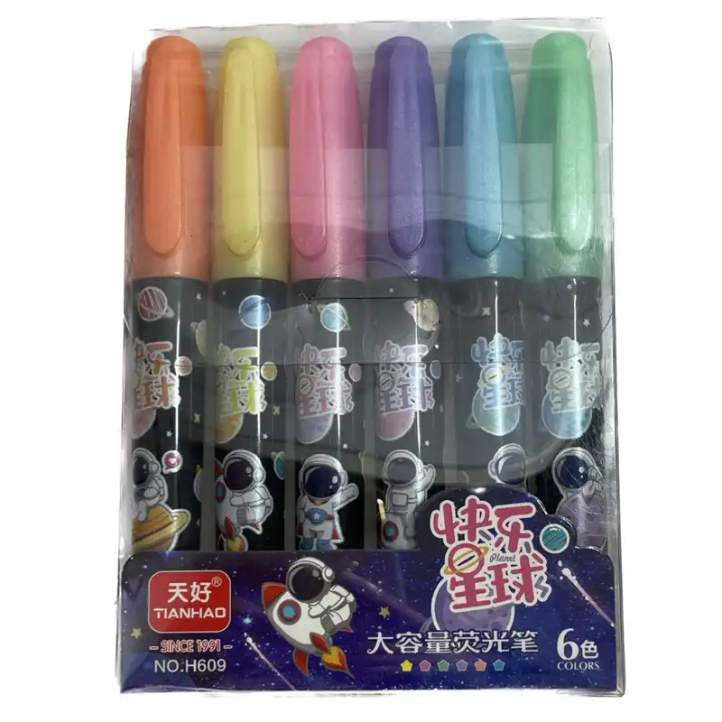 ماژیک علامت گذار مدل کهکشانی فضانورد long بسته 6 عددی