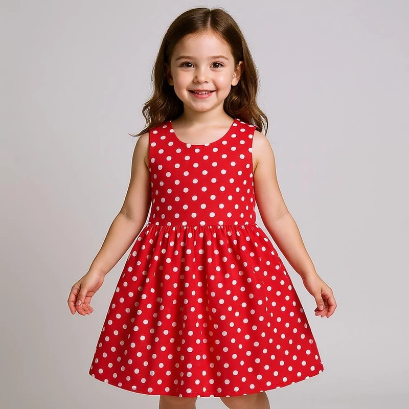 پیراهن دخترانه مدل خالدار