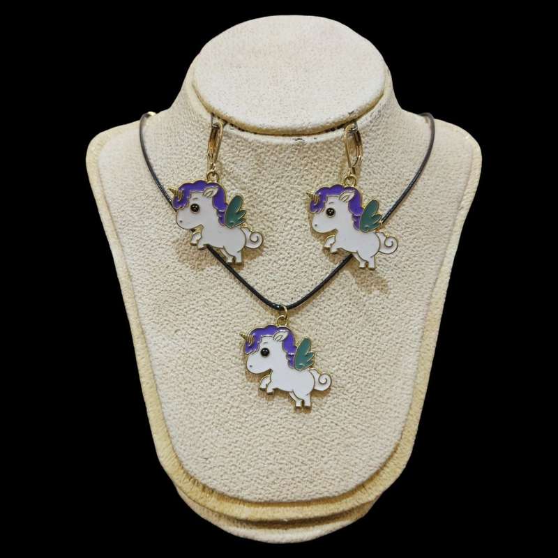 نیم ست دخترانه مدل اسب تک شاخ  کد YO03