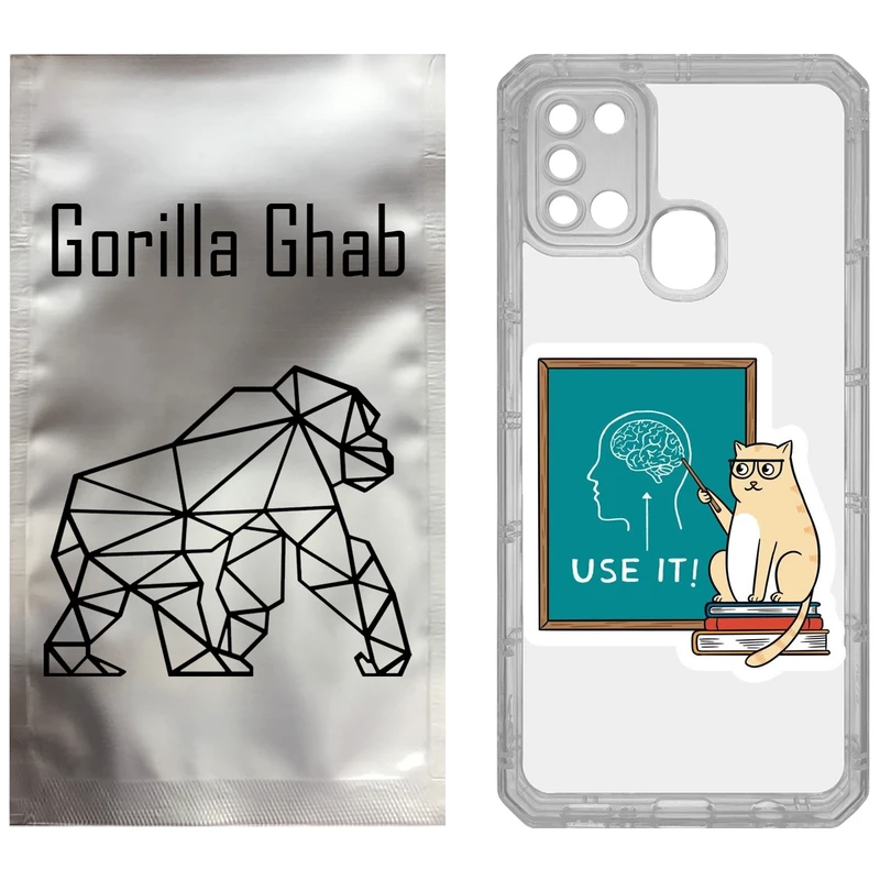 کاور گوریلا قاب مدل CLG کد 95 طرح گربه عاقل مناسب برای گوشی موبایل سامسونگ Galaxy A21S