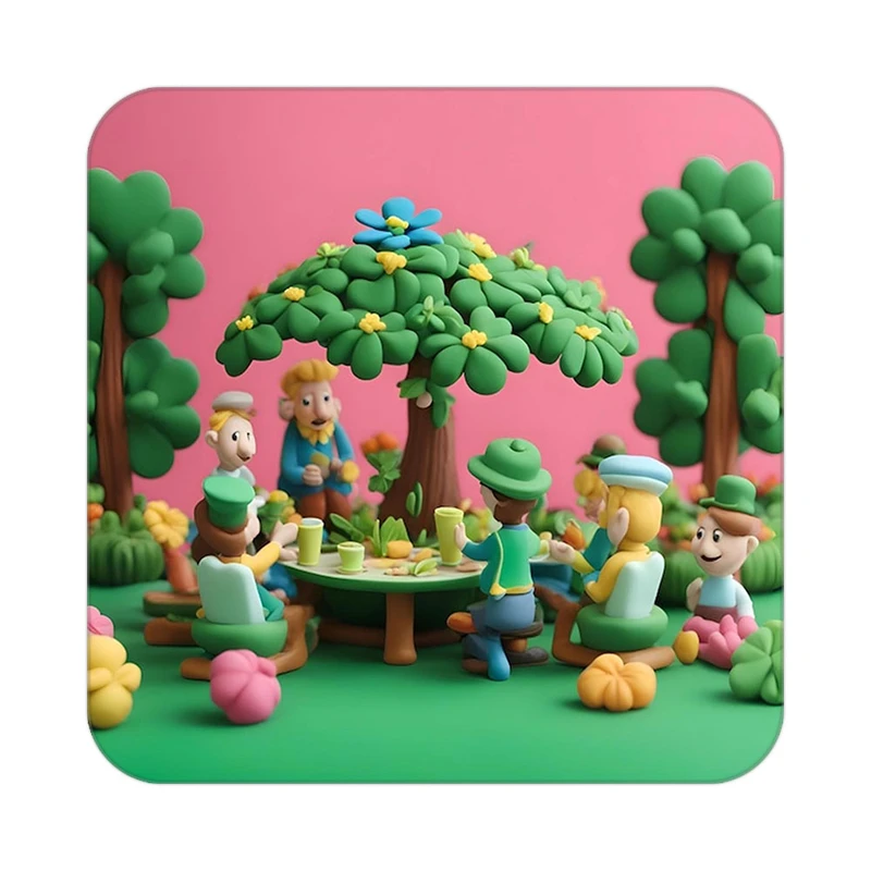 زیر لیوانی کاکتی طرح گل مدل mp15922