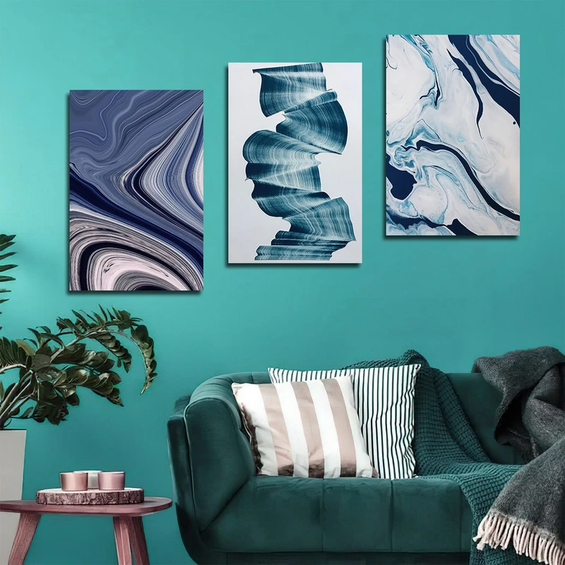 تابلو شاسی بکلیت طرح نقاشی مدرن ابرو باد مدل SH-1720 مجموعه 3 عددی