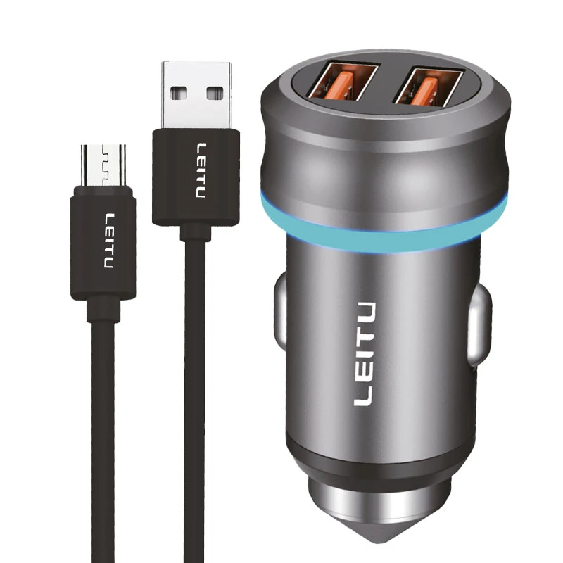 شارژر فندکی لیتو مدل LC-C2 به همراه کابل تبدیل microUSB