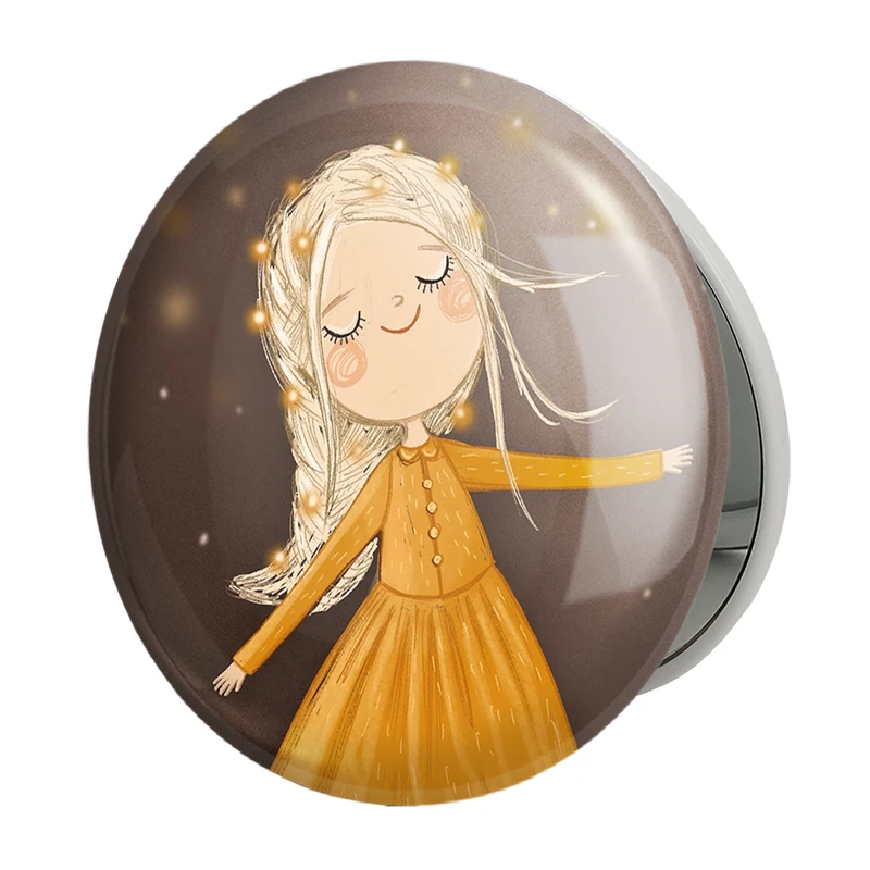 آینه جیبی خندالو طرح دخترانه فانتزی مدل تاشو کد 25710 