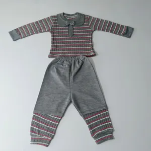 ست تی شرت و شلوار دخترانه مدل راه راه