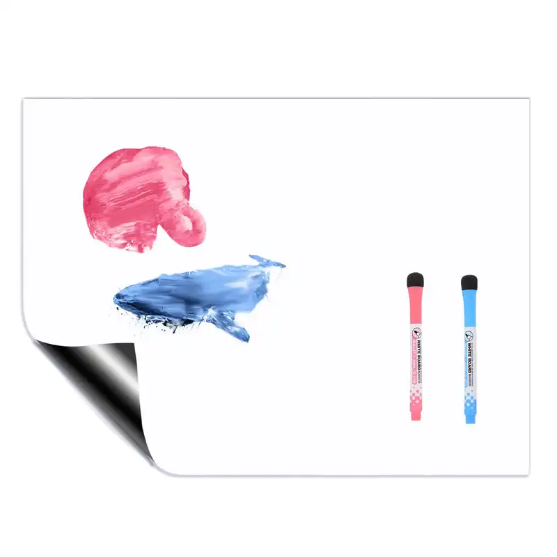 تخته وایت برد سمات مدل رو یخچالی طرح مغناطیسی انعطاف پذیر سایز 30×20 سانتی متر به همراه ماژیک بسته 2 عددی