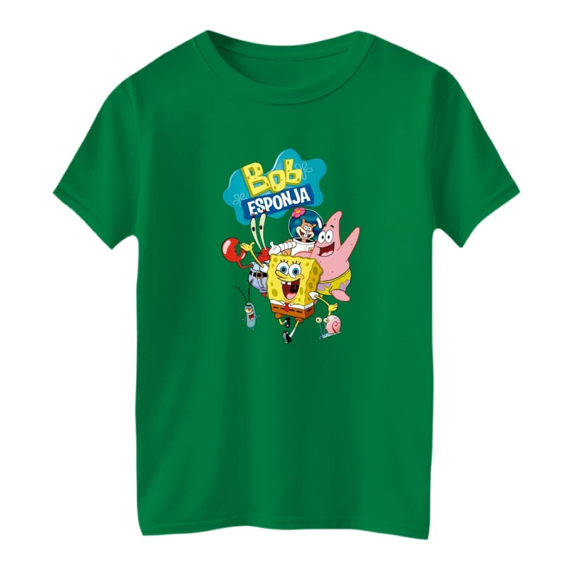 تی شرت آستین کوتاه بچگانه مدل باب اسفنجی و دوستان