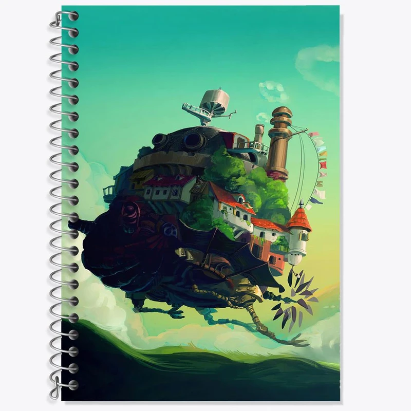 دفتر زبان 50 برگ خندالو مدل سه خط طرح قلعه جادویی هاول انیمه قلعه متحرک هاول کد 12903