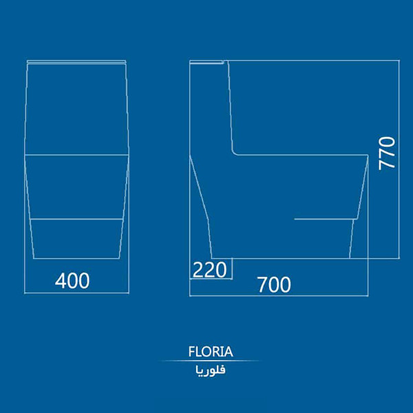 توالت فرنگی چینی کرد مدل فلوریا