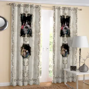 پرده مدل هازان چاپی طرح سنتی  کد 3292 سایز 300x140 سانتی متر