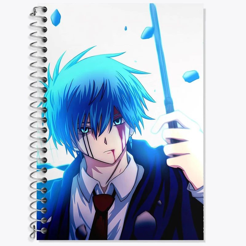 دفتر زبان 50 برگ خندالو مدل سه خط طرح انیمه ماشیل جادو و ماهیچه کد 27558