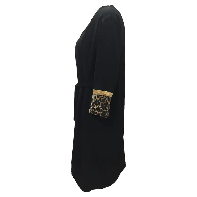 مانتو زنانه مدل نخی ابر و بادی طلاکوب tm-2690 رنگ مشکی