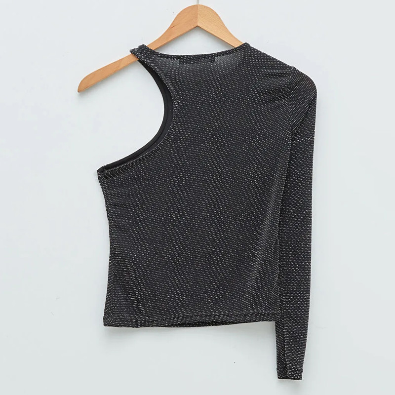 بلوز آستین بلند زنانه ال سی وایکیکی مدل شاینی فیت اسلیم