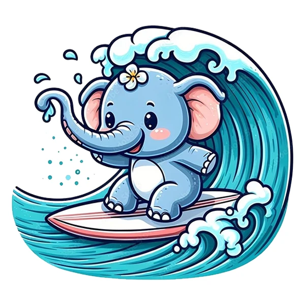  استیکر پارچه و لباس پاد آفرین طرح کارتونی بچگانه فیل کد 4472