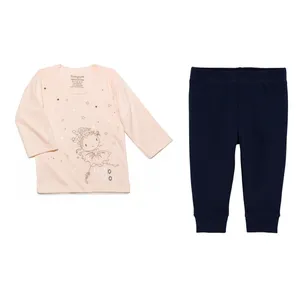 ست تی شرت آستین بلند و شلوار دخترانه مدل پرنسس