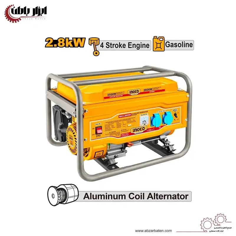 موتور برق بنزینی اینکو مدل GE30005-2800W ظرفیت 2.8 کیلووات
