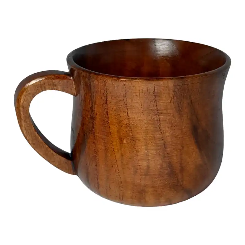 ست لیوان و زیر لیوانی چوبی مدل دسته دار