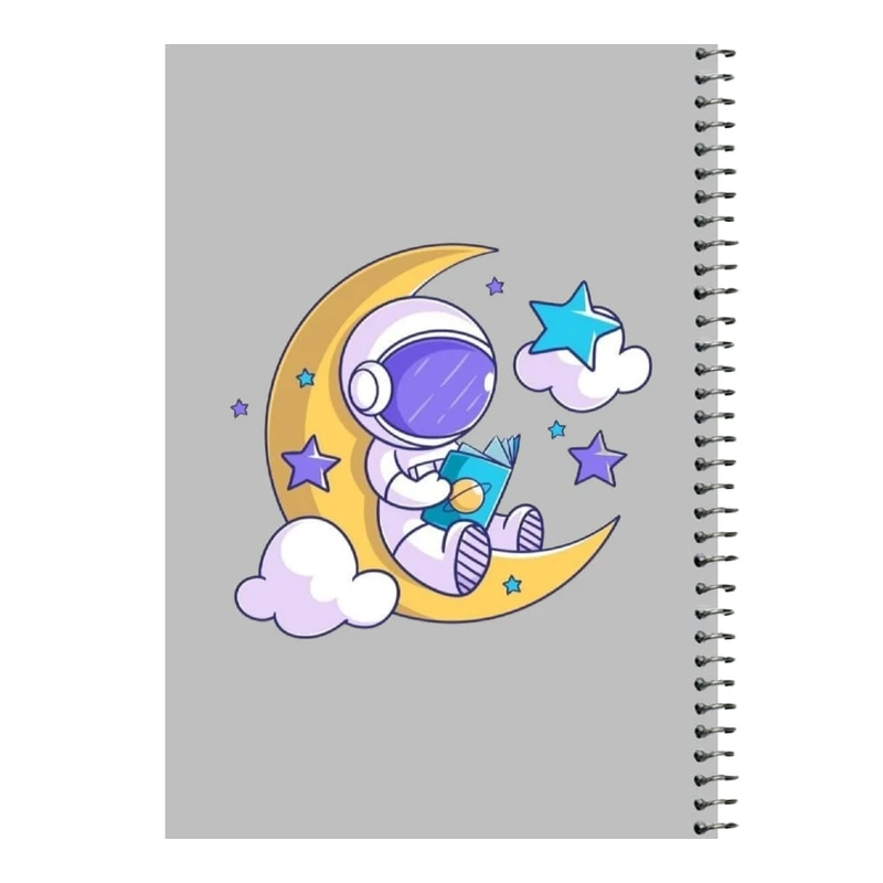 دفتر مشق 80 برگ اس جی مدل فضانورد و ماه کد۱   