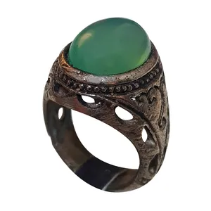 انگشتر نقره مردانه مدل عقیق یمن AY013220